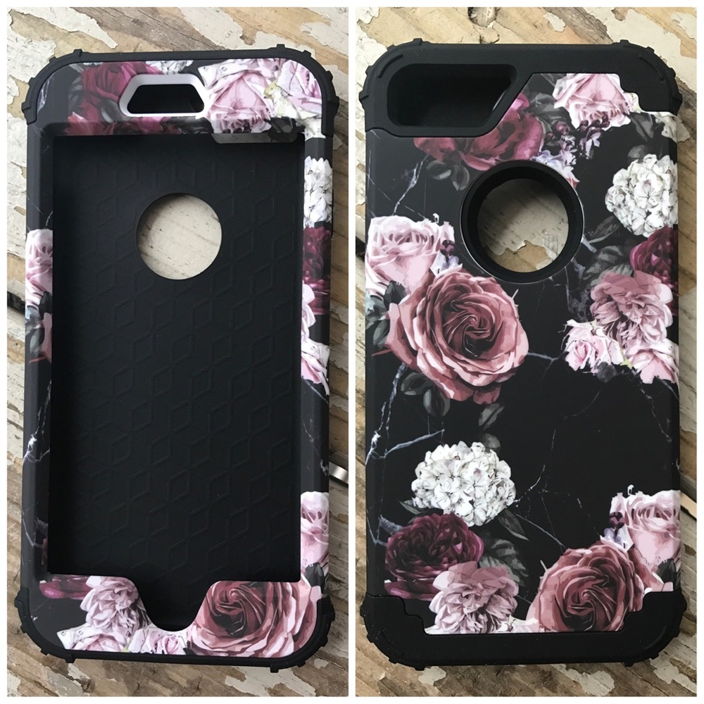 🎁 NEW iPhone 7/8 Rose and Flower Shockproof Case